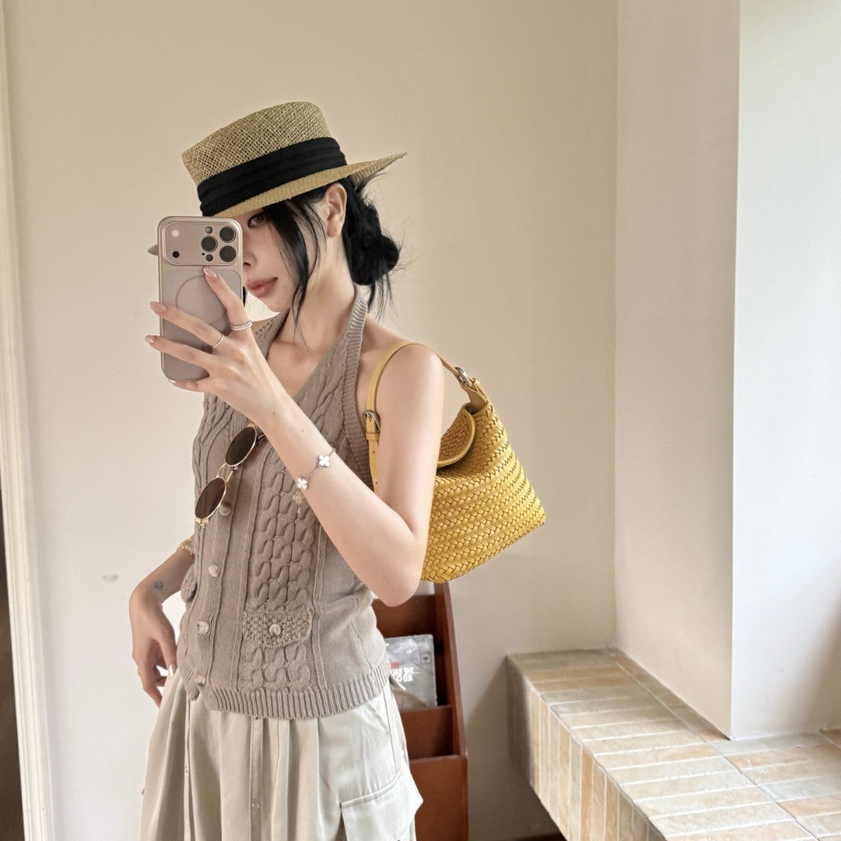 Woven Leather Hobo Bag - Top Grain Cowhide Handbag