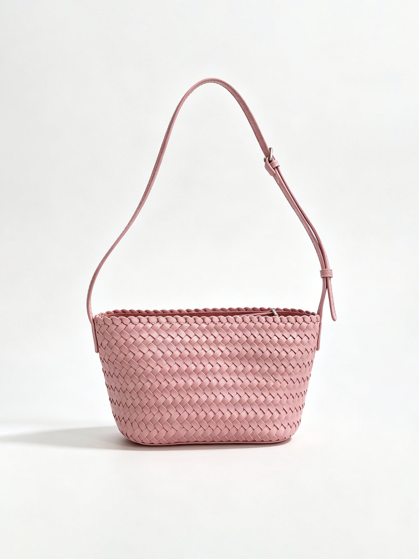 Woven Leather Baguette Bag - Mini Shoulder Purse