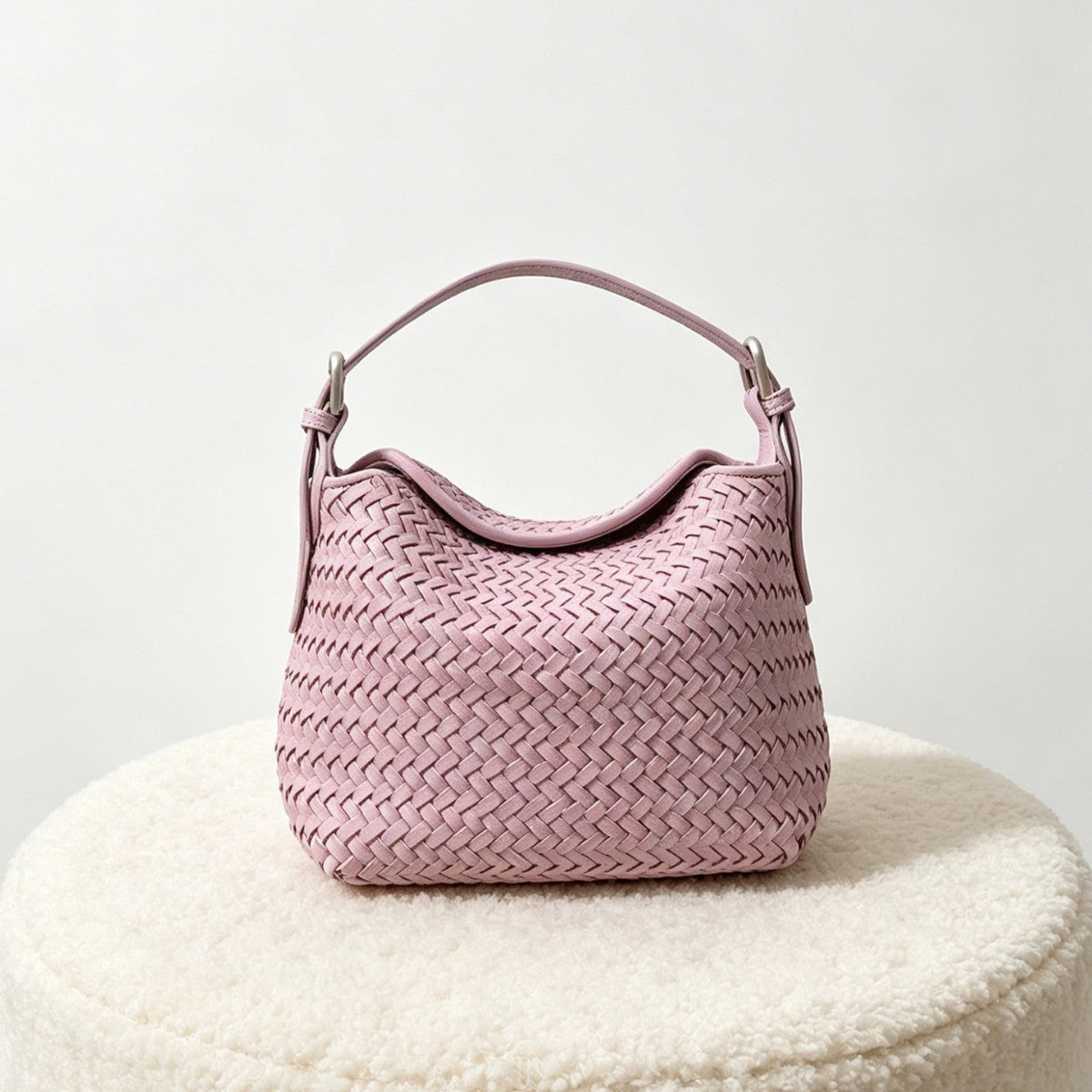 Woven Leather Hobo Bag - Top Grain Cowhide Handbag