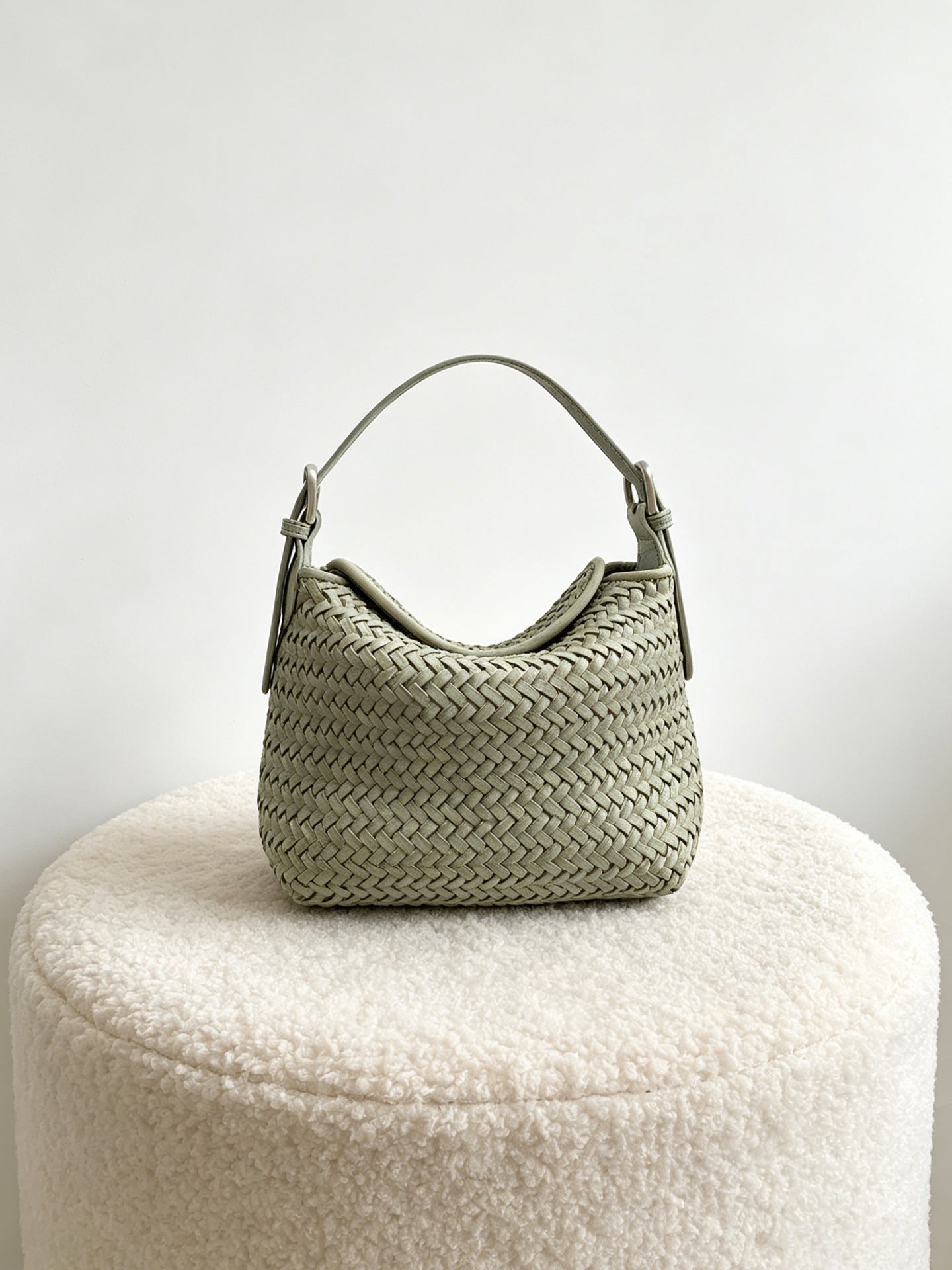 Woven Leather Hobo Bag - Top Grain Cowhide Handbag