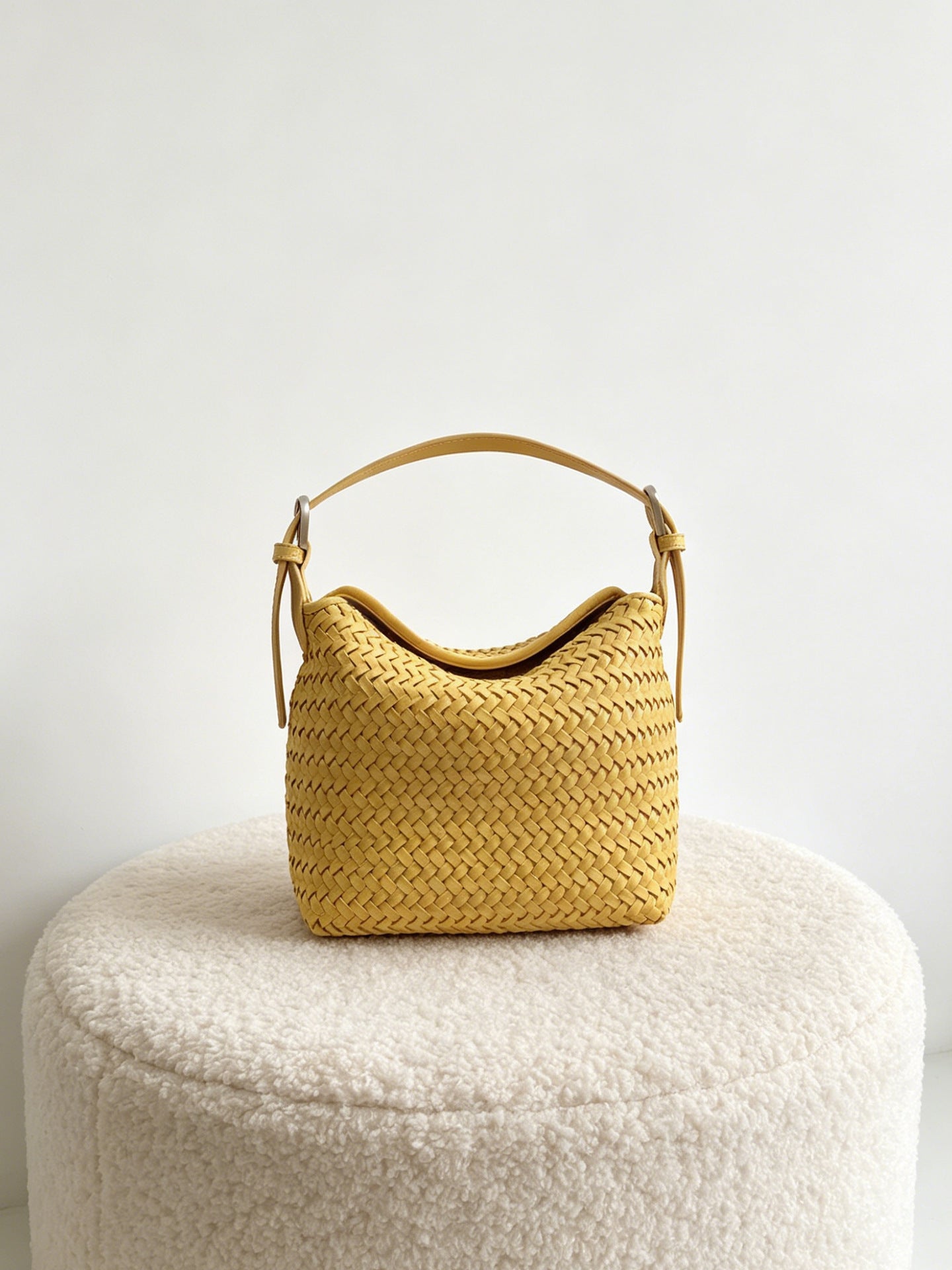 Woven Leather Hobo Bag - Top Grain Cowhide Handbag